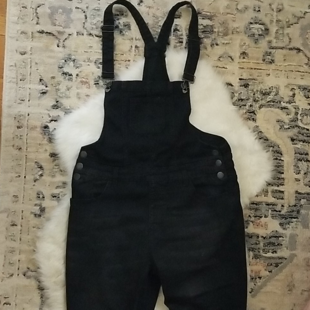 Black Skinny Overalls